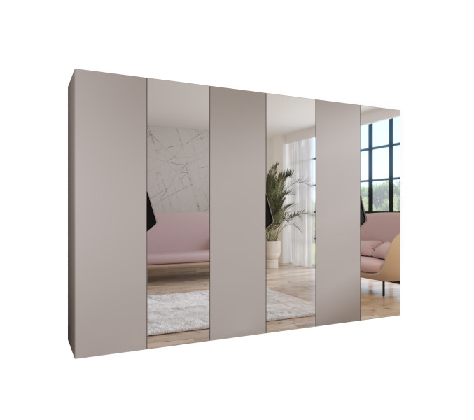 Szafa uchylna z lustrem SANDI 2 300 (3X100) wys 202 cm Kaszmir + u Czarny 791235