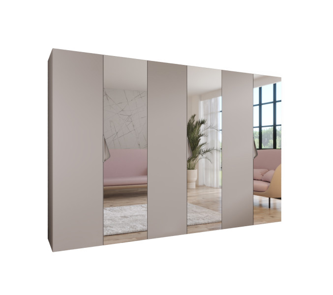 Szafa uchylna z lustrem SANDI 2 300 (3X100) wys 202 cm Kaszmir + u Kaszmir 790968