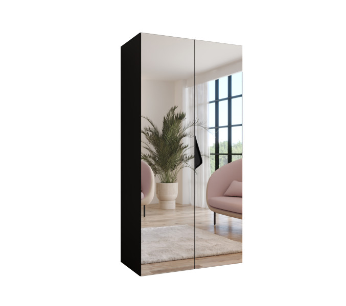 Szafa uchylna z lustrem SANDI 3 100 wys 202 cm Czarny + u Czarny 791009
