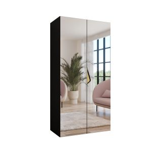 Szafa uchylna z lustrem SANDI 3 100 wys 202 cm Czarny + u Złoty 791229