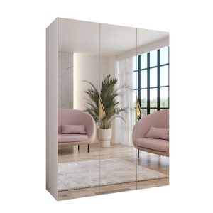 Szafa uchylna z lustrem SANDI 3 150 wys 202 cm Biały + u Złoty 790831