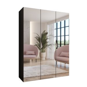 Szafa uchylna z lustrem SANDI 3 150 wys 202 cm Czarny + u Kaszmir 790857