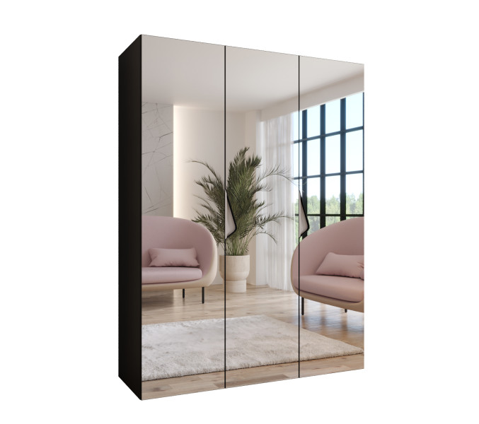 Szafa uchylna z lustrem SANDI 3 150 wys 202 cm Czarny + u Kaszmir 790857