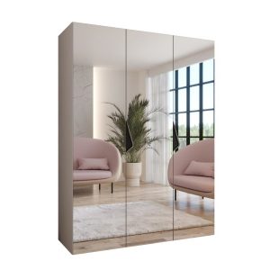 Szafa uchylna z lustrem SANDI 3 150 wys 202 cm Kaszmir + u Czarny 791147