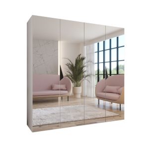 Szafa uchylna z lustrem SANDI 3 200 wys 202 cm Biały + u Czarny 790952