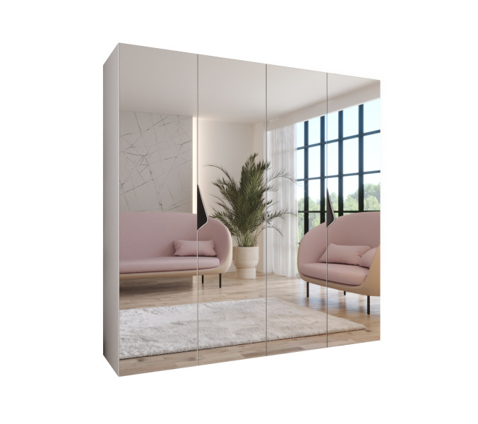 Szafa uchylna z lustrem SANDI 3 200 wys 202 cm Biały + u Czarny 790952