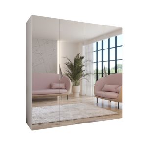 Szafa uchylna z lustrem SANDI 3 200 wys 202 cm Biały + u Kaszmir 790998