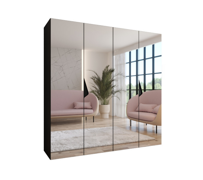 Szafa uchylna z lustrem SANDI 3 200 wys 202 cm Czarny + u Czarny 790865