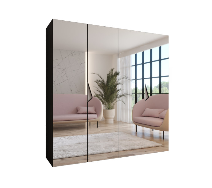 Szafa uchylna z lustrem SANDI 3 200 wys 202 cm Czarny + u Kaszmir 790859