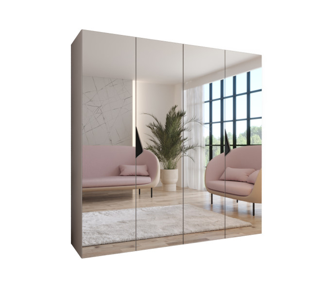 Szafa uchylna z lustrem SANDI 3 200 wys 202 cm Kaszmir + u Czarny 790972