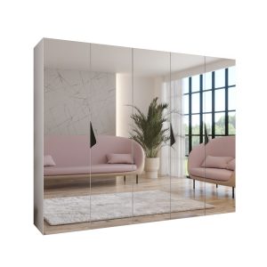 Szafa uchylna z lustrem SANDI 3 250 wys 202 cm Biały + u Czarny 790807