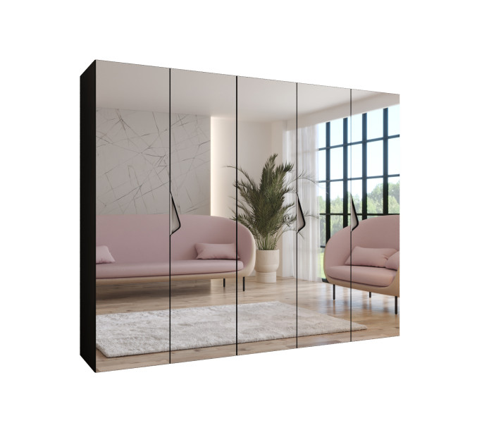 Szafa uchylna z lustrem SANDI 3 250 wys 202 cm Czarny + u Kaszmir 790706