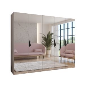 Szafa uchylna z lustrem SANDI 3 250 wys 202 cm Kaszmir + u Czarny 791060