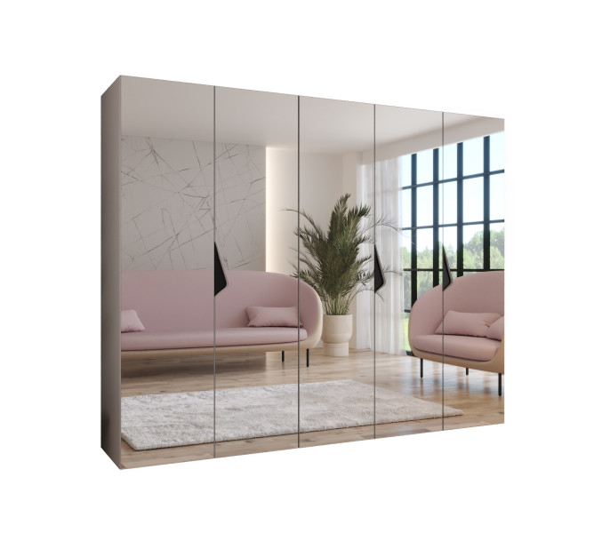 Szafa uchylna z lustrem SANDI 3 250 wys 202 cm Kaszmir + u Czarny 791060