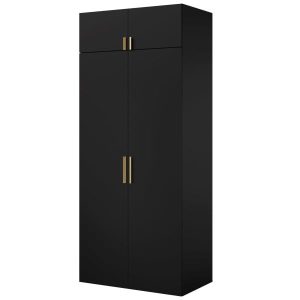 Szafa uchylna z nadstawką Napoli 2D 100 Czarna 785174 Szafa uchylna z nadstawką Napoli 2D 100 Czarna 785174