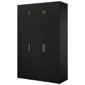 Szafa uchylna z nadstawką Napoli 3D 150 Czarna 785192 Szafa uchylna z nadstawką Napoli 3D 150 Czarna 785192