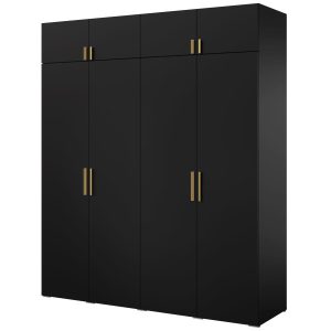 Szafa uchylna z nadstawką Napoli 4D 200 Czarna 785144 Szafa uchylna z nadstawką Napoli 4D 200 Czarna 785144