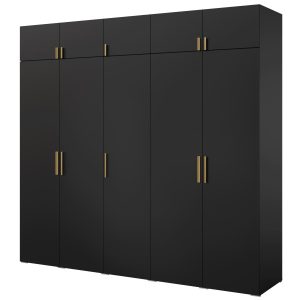 Szafa uchylna z nadstawką Napoli 5D 250 Czarna 785185 Szafa uchylna z nadstawką Napoli 5D 250 Czarna 785185