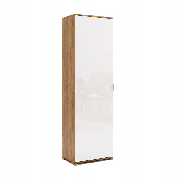 Szafa Uchylna z Półkami Biały Połysk 60 cm 290379