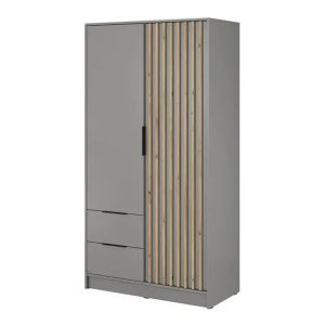 Szafa uchylna z szufladami Nelly 2D szara lamele 318455 Szafa uchylna z szufladami Nelly 2D szara lamele 318455