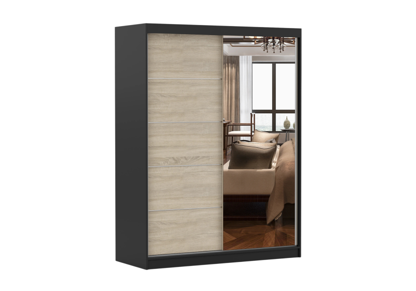 Szafa Vista 05 Czarny mat/Dąb sonoma 150 cm 990422