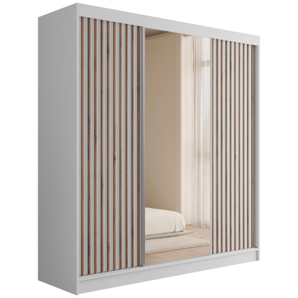 Szafa z drzwiami przesuwnymi i lamelami V2-ZENTI 200 x 215 cm 487819