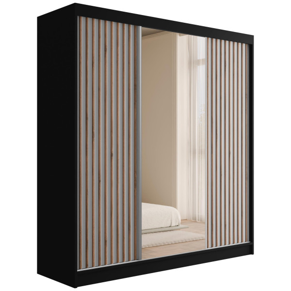 Szafa z drzwiami przesuwnymi i lamelami V2-ZENTI 200 x 215 cm 487825