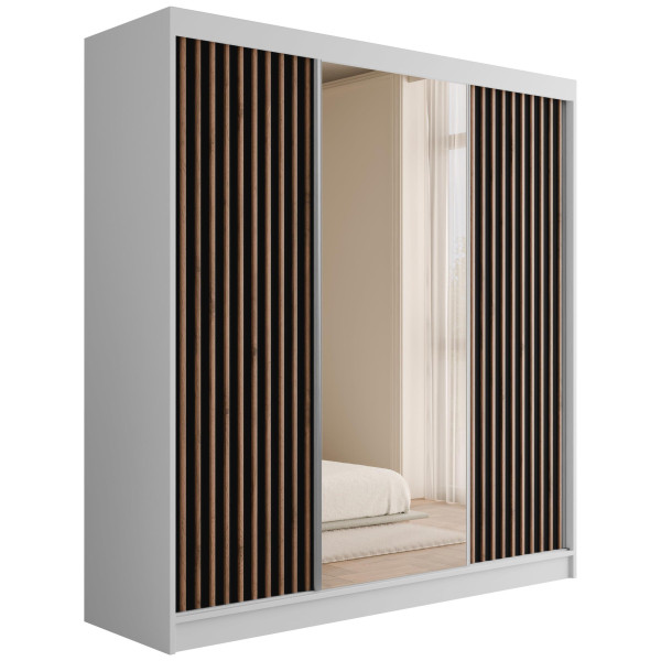 Szafa z drzwiami przesuwnymi i lamelami V2-ZENTI 200 x 215 cm 487827