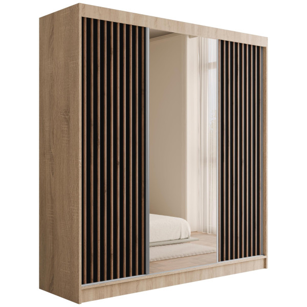 Szafa z drzwiami przesuwnymi i lamelami V2-ZENTI 200 x 215 cm 487807
