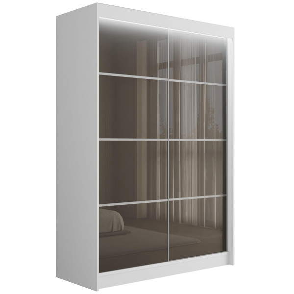 Szafa z drzwiami przesuwnymi i LED PEKA 120 x 215 cm 432466