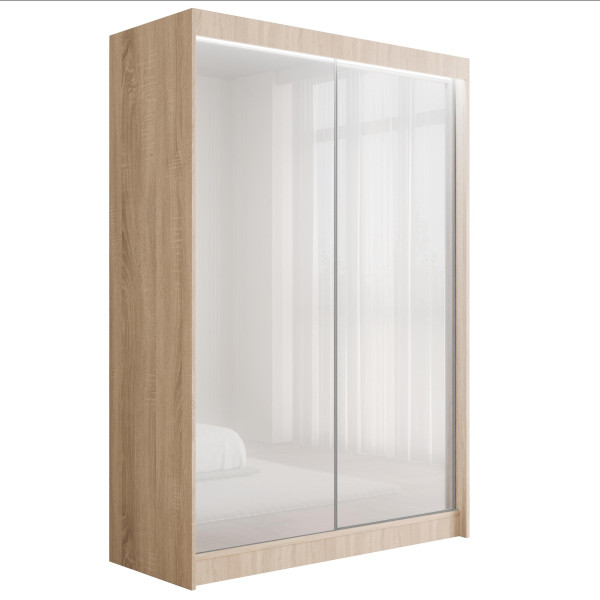 Szafa z drzwiami przesuwnymi i LED PEKA 120 x 215 cm 142646