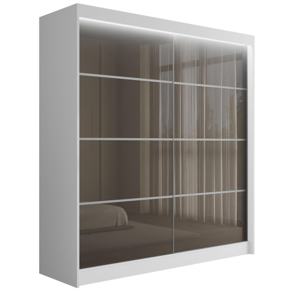 Szafa z drzwiami przesuwnymi i LED PEKA 200 x 215 cm 432477