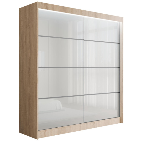 Szafa z drzwiami przesuwnymi i LED PEKA 200 x 215 cm 142591