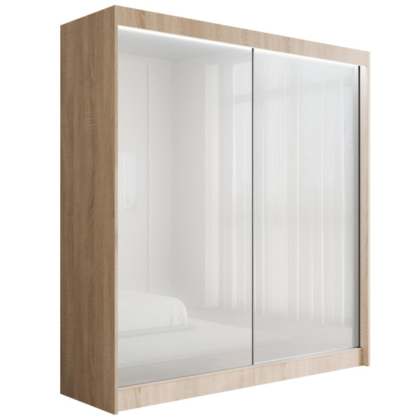Szafa z drzwiami przesuwnymi i LED PEKA 200 x 215 cm 142691