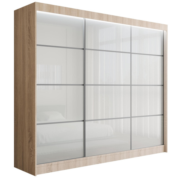 Szafa z drzwiami przesuwnymi i LED PEKA 250 x 215 cm 142689