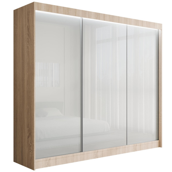 Szafa z drzwiami przesuwnymi i LED PEKA 250 x 215 cm 142590