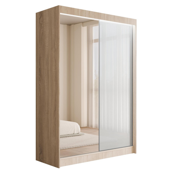 Szafa z drzwiami przesuwnymi i LED VESLI 120 x 215 cm 142128