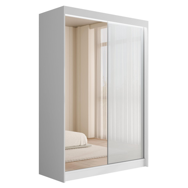 Szafa z drzwiami przesuwnymi i LED VESLI 150 x 215 cm 142244