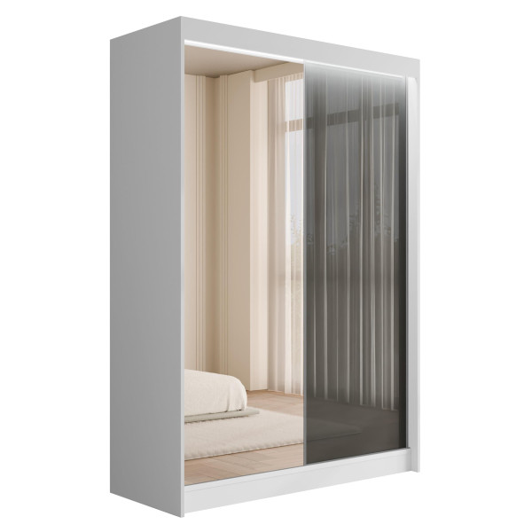 Szafa z drzwiami przesuwnymi i LED VESLI 150 x 215 cm 142198