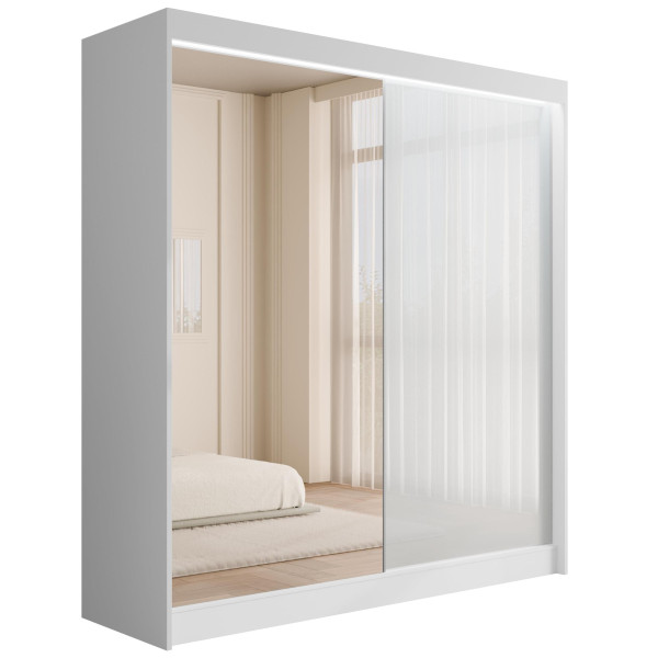 Szafa z drzwiami przesuwnymi i LED VESLI 200 x 215 cm 142276