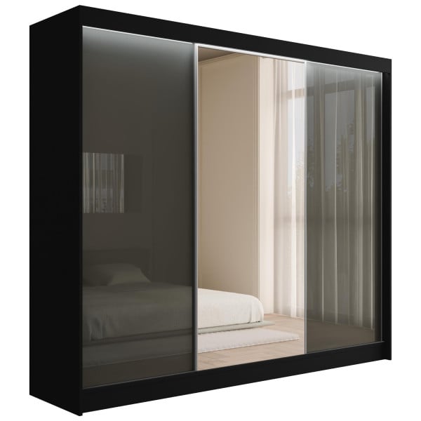 Szafa z drzwiami przesuwnymi i LED VESLI 250 x 215 cm 142169