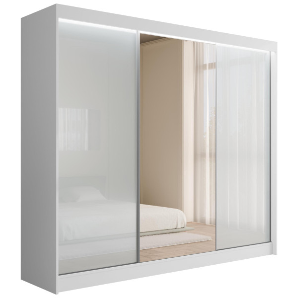 Szafa z drzwiami przesuwnymi i LED VESLI 250 x 215 cm 142286
