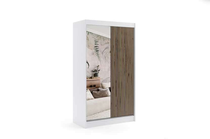 Szafa z drzwiami przesuwnymi i LED VILAN 120 x 215 cm 142166