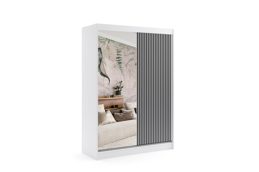 Szafa z drzwiami przesuwnymi i LED VILAN 150 x 215 cm 142312