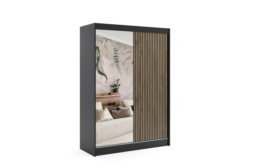 Szafa z drzwiami przesuwnymi i LED VILAN 150 x 215 cm 142252