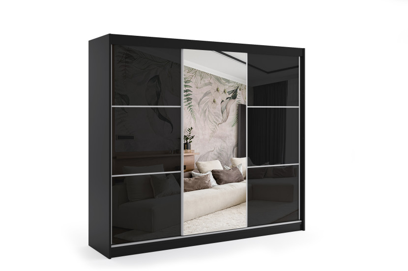 Szafa z drzwiami przesuwnymi i lustrem 180 x 200 - VIVONA 461548
