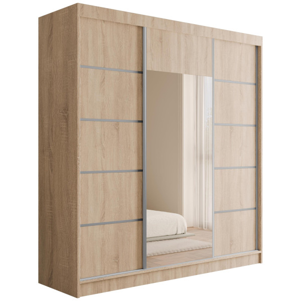 Szafa z drzwiami przesuwnymi i lustrem V2-LINEA 200 x 215 cm 487817