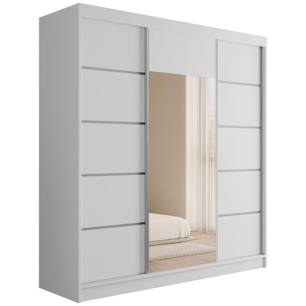 Szafa z drzwiami przesuwnymi i lustrem V2-LINEA 200 x 215 cm 487802