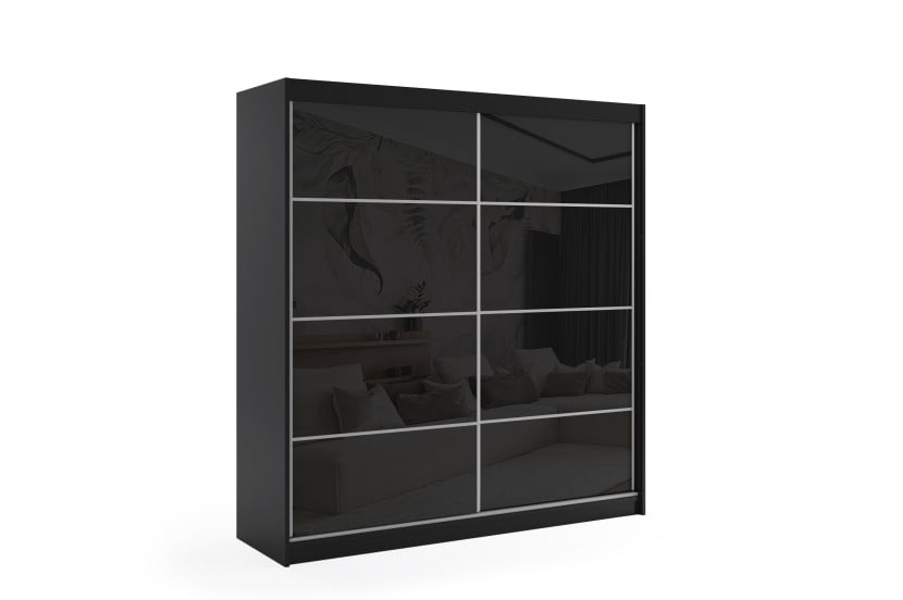 Szafa z drzwiami przesuwnymi Lacobel i LED 200 x 200 - VIVONA 461556
