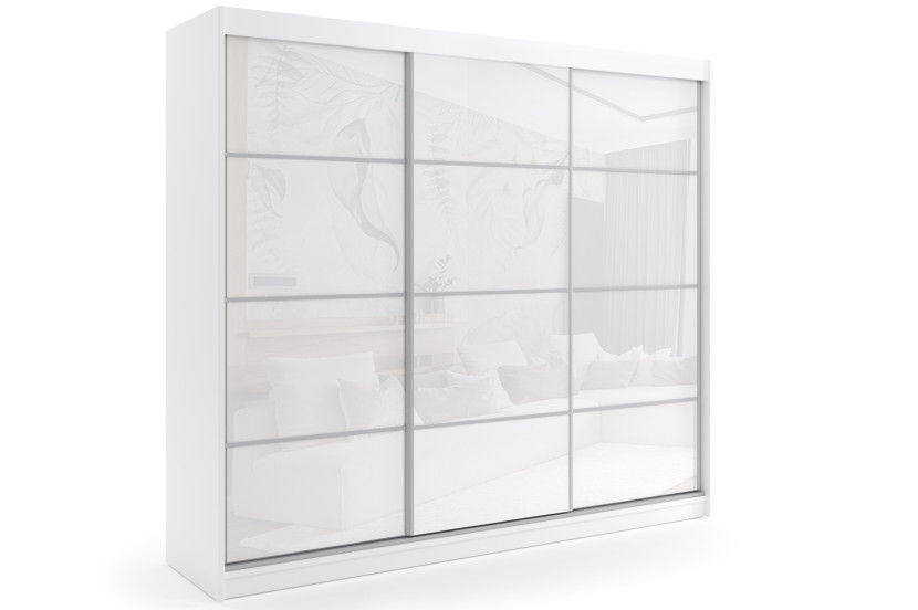 Szafa z drzwiami przesuwnymi Lacobel i LED 240 x 200 - VIVONA 461520